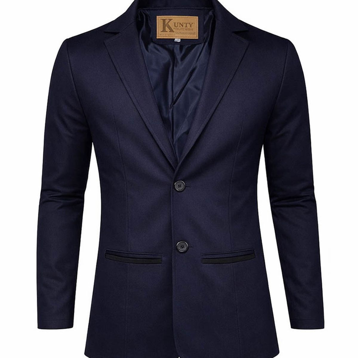 MODA EN CIRCUITO - Chaqueta Tipo Bleiser en Dril Para Hombre CON CODERAS AZUL OSCURO