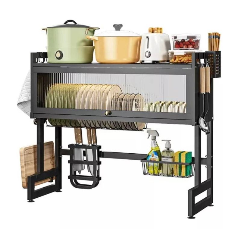 GENERICO - Escurridor de Platos para Fregadero Multifunción 65 cm Negro