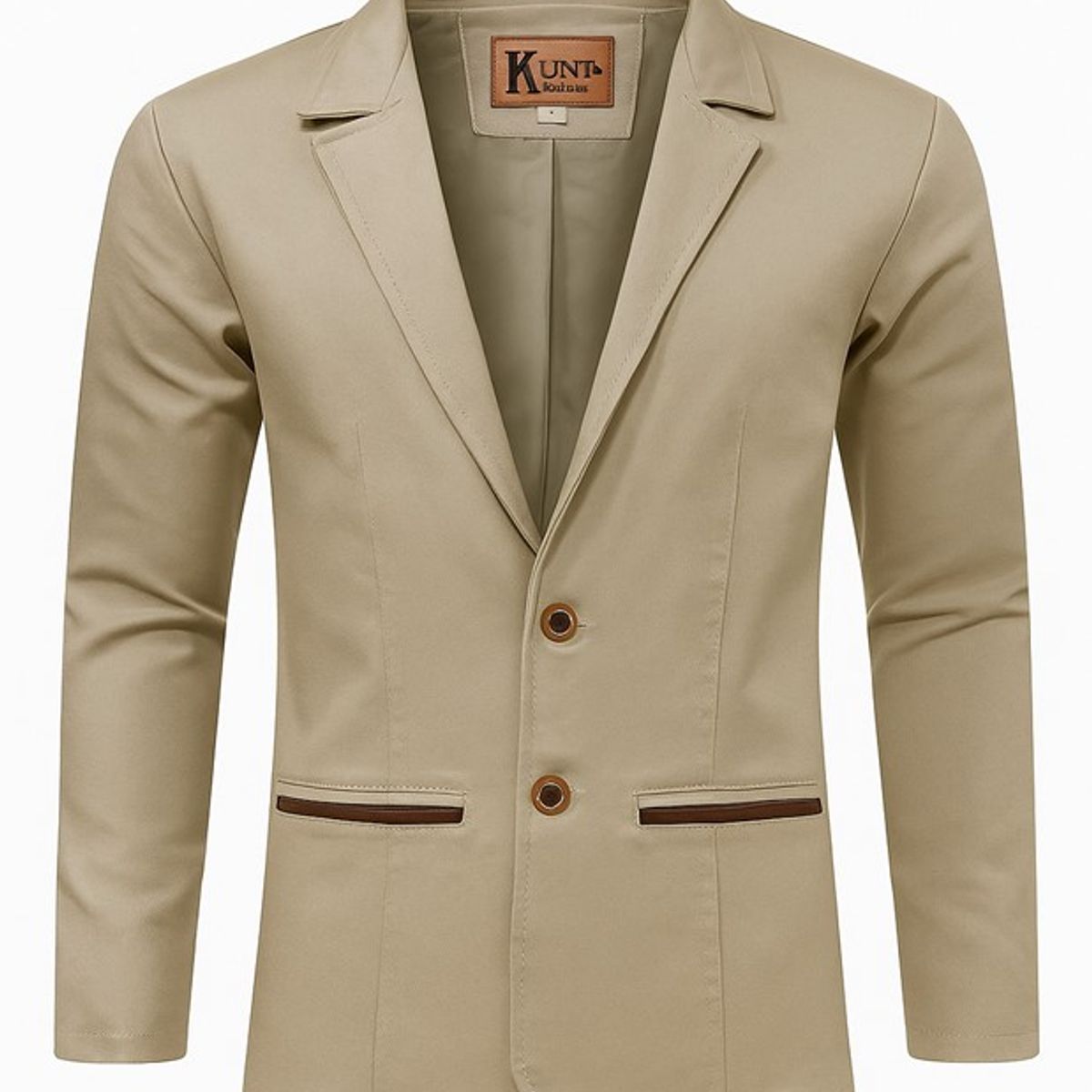 MODA EN CIRCUITO - Chaqueta Tipo Bleiser en Dril Para Hombre CON CODERAS BEIGE