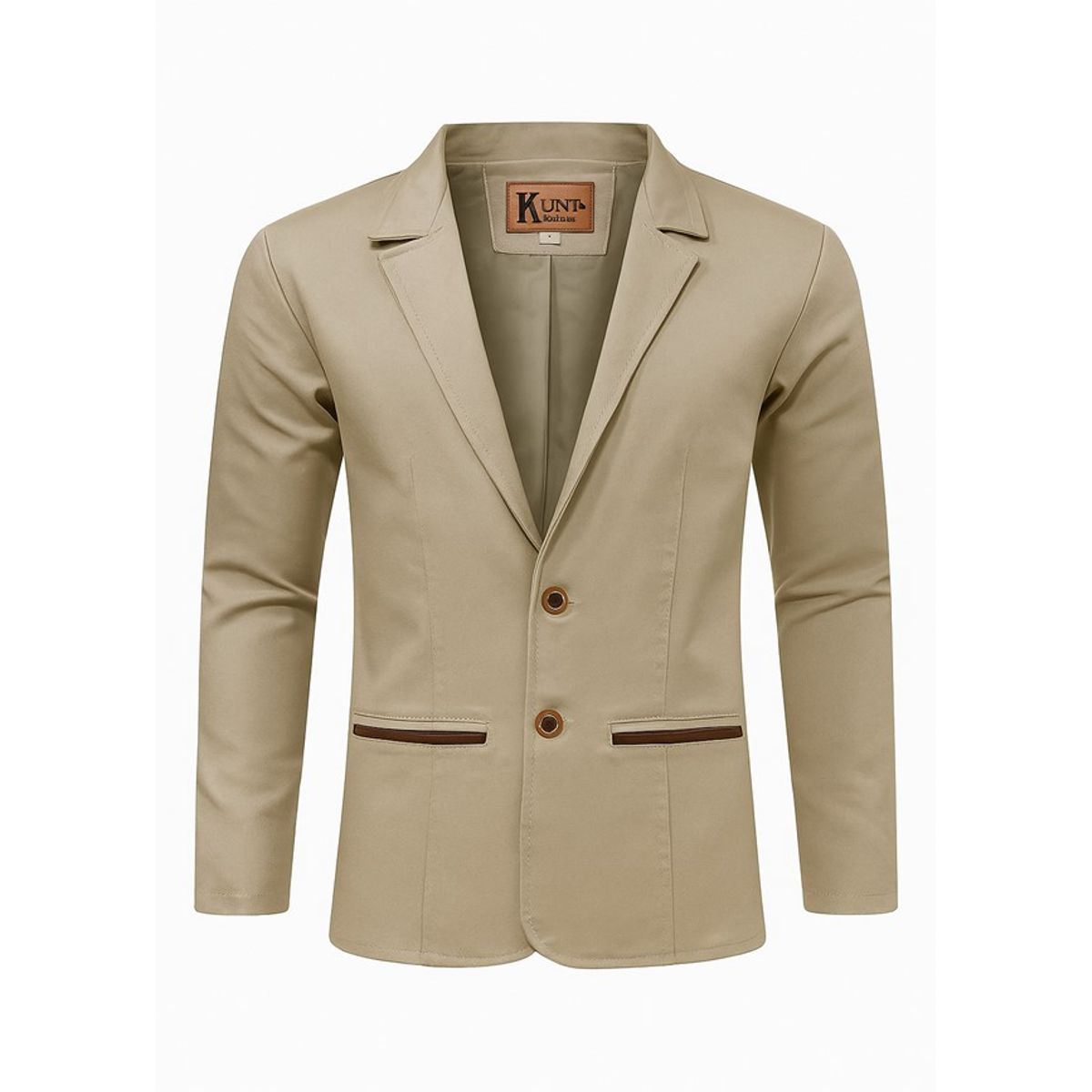 MODA EN CIRCUITO - Chaqueta Tipo Bleiser en Dril Para Hombre CON CODERAS BEIGE