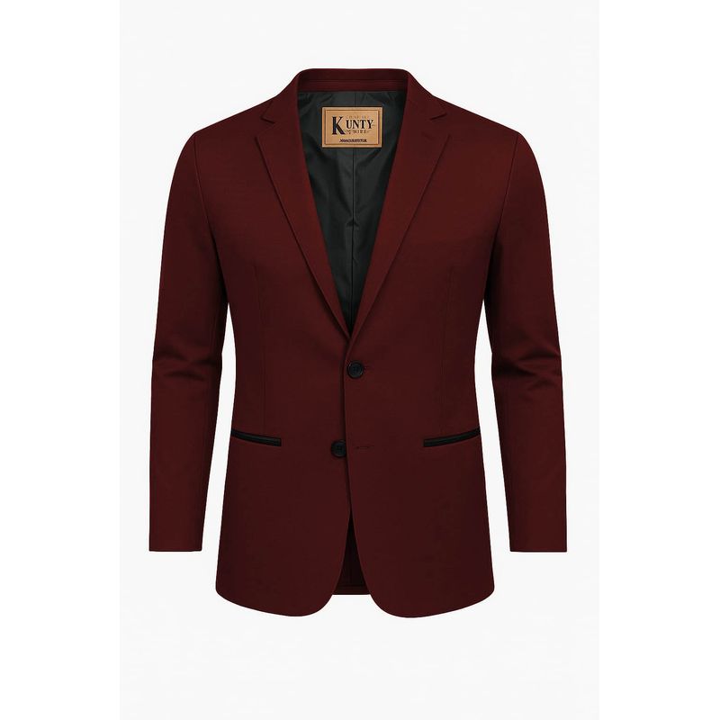 MODA EN CIRCUITO - Chaqueta Tipo Bleiser en Dril Para Hombre CON CODERAS VINOTINTO