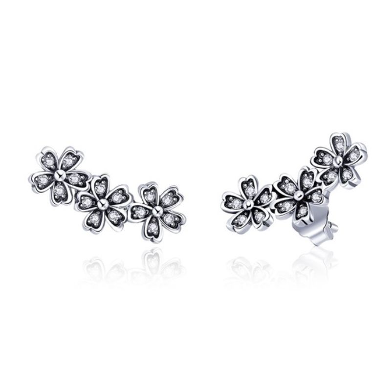 ALHAJAS - Aretes Topos Para Mujer Flores Regalo Amor Fabricados En Plata 925