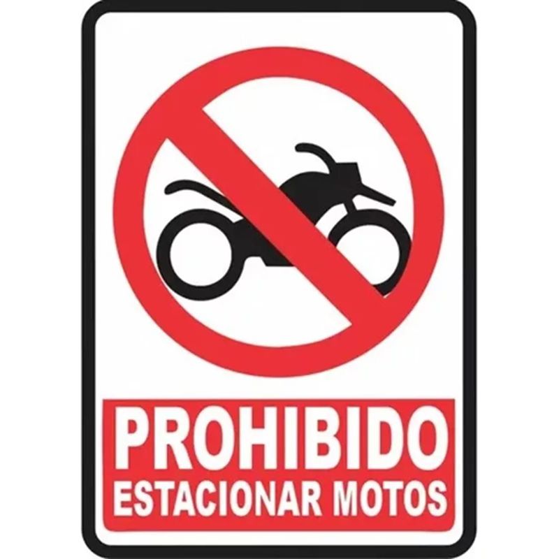 NACIONAL - SEÑALIZACIÓN METALICA 20X15 PROHIBIDO ESTACIONAR MOTOS