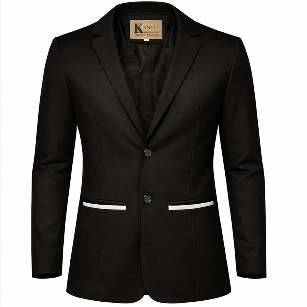 MODA EN CIRCUITO - Chaqueta Tipo Bleiser en Dril Para Hombre CON CODERAS NEGRO