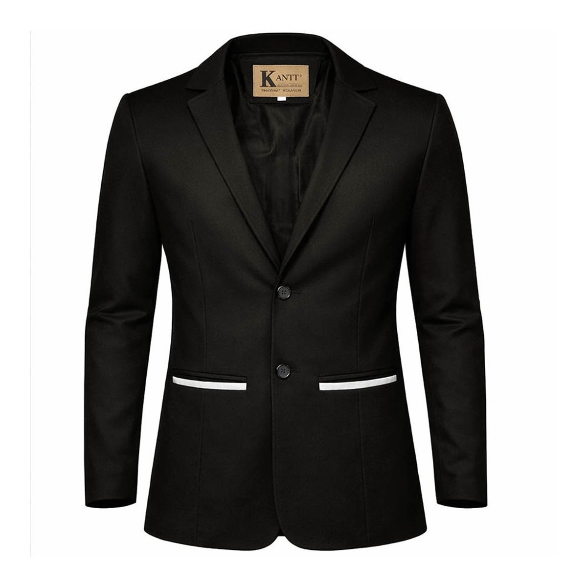 MODA EN CIRCUITO - Chaqueta Tipo Bleiser en Dril Para Hombre CON CODERAS NEGRO