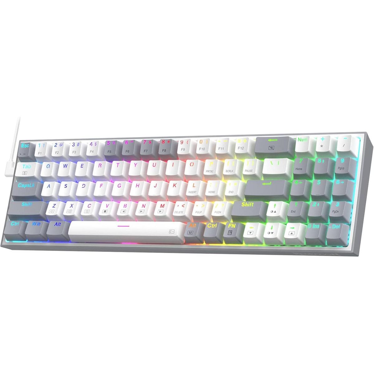 REDRAGON - Teclado Mecánico Gamer Redragon Pollux K628 WG RGB Interruptores Rojos