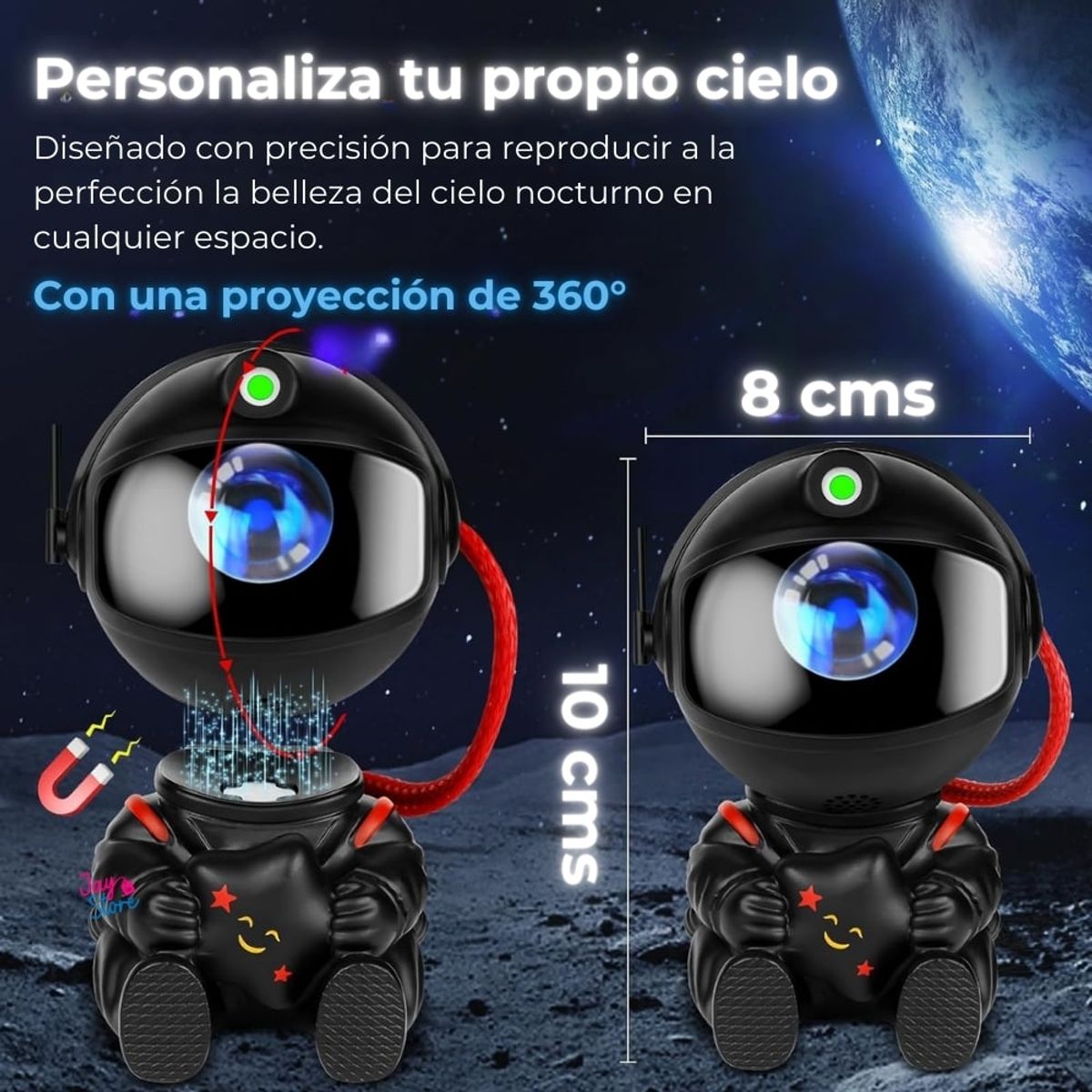 JAYSTORE - Lámpara Astronauta Proyector De Galaxia Nebulosa Estrellas
