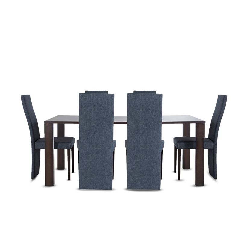 MUEBLES FIOTTI - Juego de comedor 6 Puestos Wengue Gris Eliazar