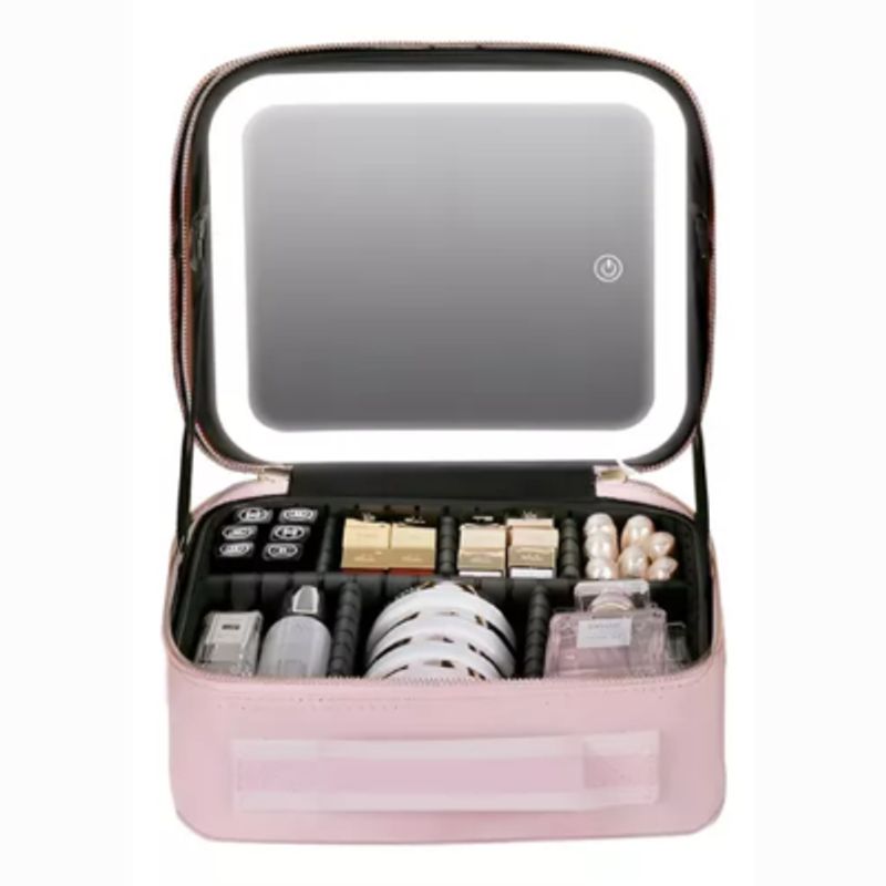 GENERICO - Cosmetiquera De Maquillaje Con Espejo Led Portatil