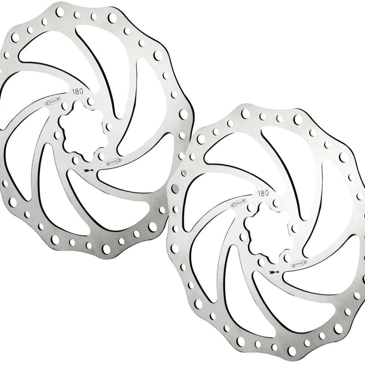 GENERICO - Disco Rotor Freno Bicicleta Ravx 180mm 6 Tornillos X2 Und