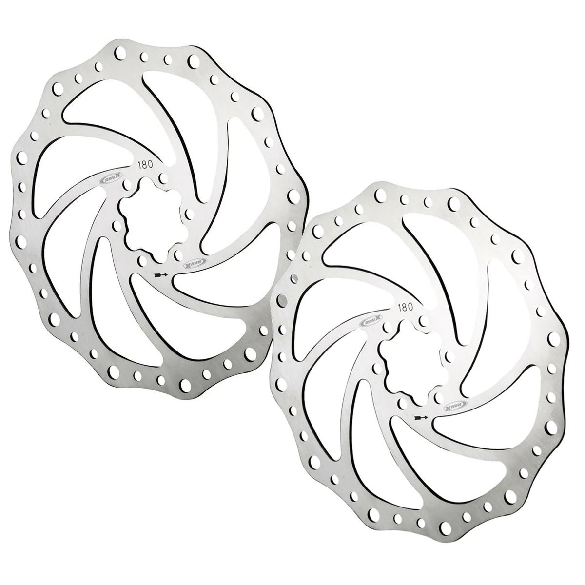 GENERICO - Disco Rotor Freno Bicicleta Ravx 180mm 6 Tornillos X2 Und