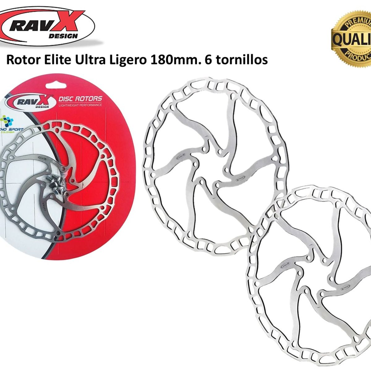 GENERICO - Disco Rotor Freno Bicicleta Ravx 180 Mm 6 Tornillos X 2 Und