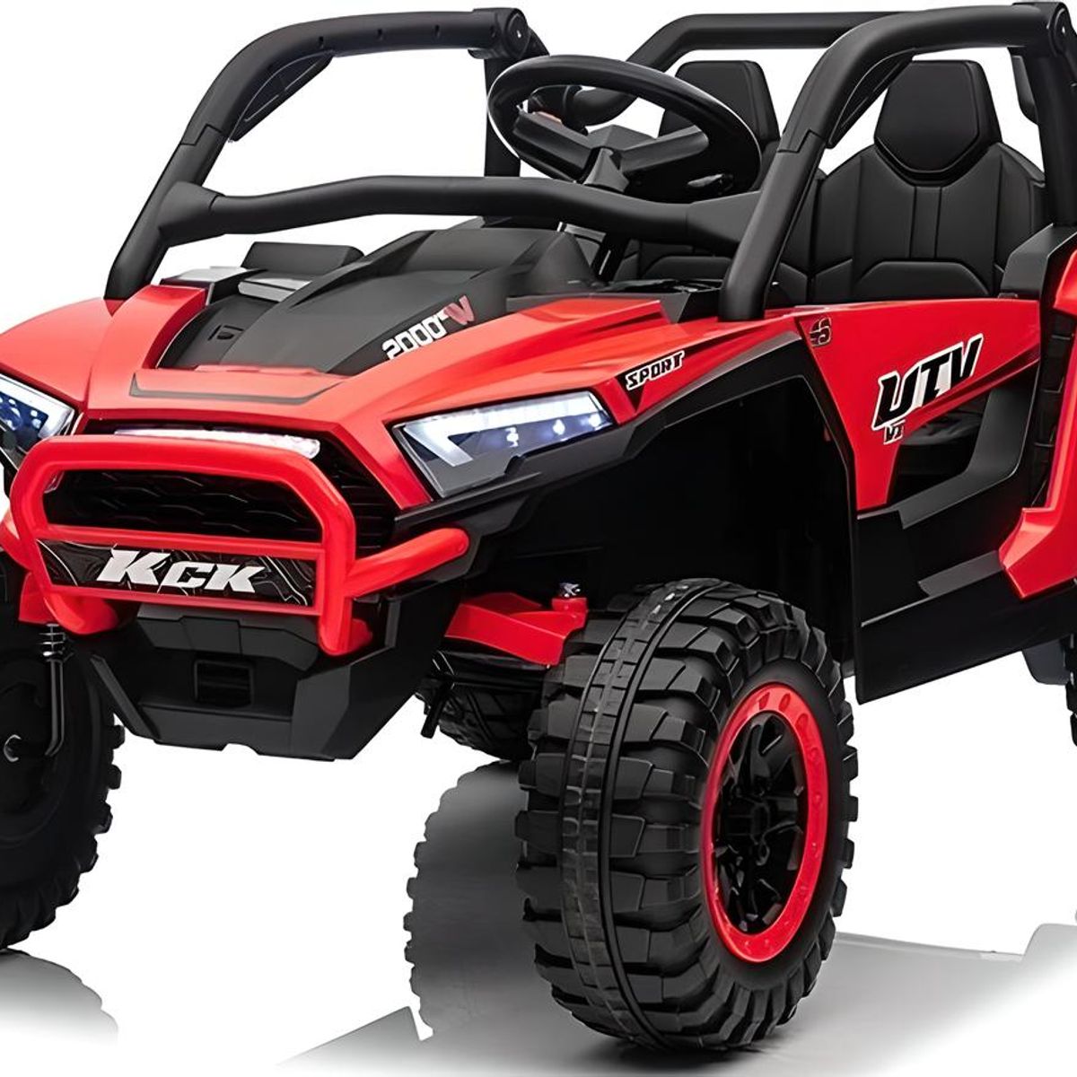 BEBESUNITA - Carro Moto Electrico 24V Niño Ctrol Llanta Caucho 4X4 Rojo