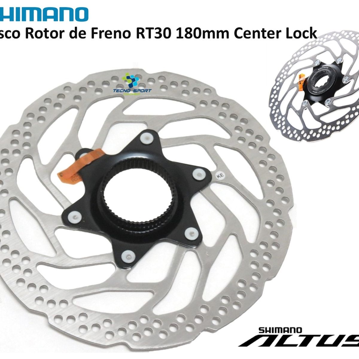 SHIMANO - Disco Rotor Freno Bicicleta Shimano Rt30 180mm Clock X2 Und
