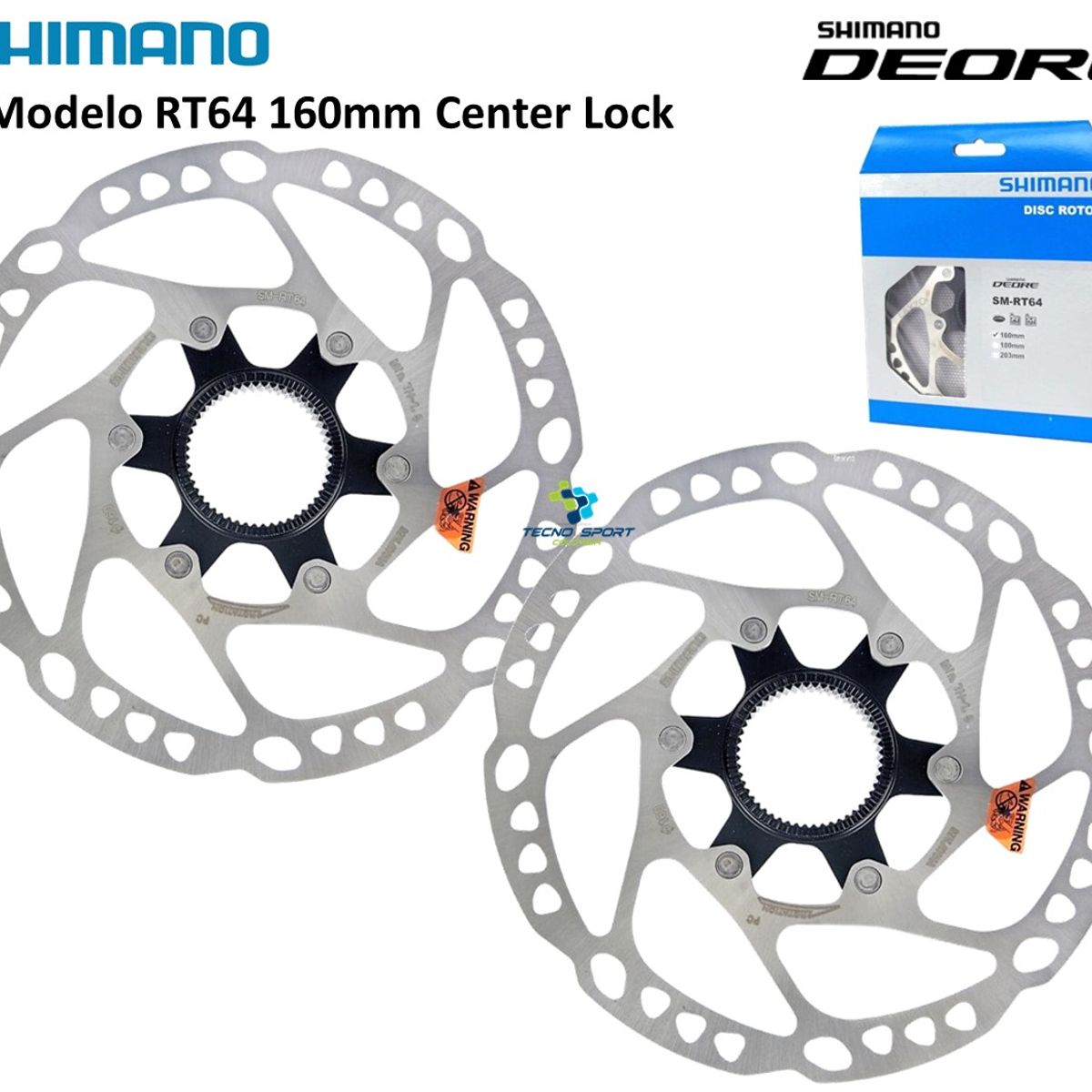 SHIMANO - Disco Rotor Freno Bicicleta Shimano Rt64 160mm Clock X2und
