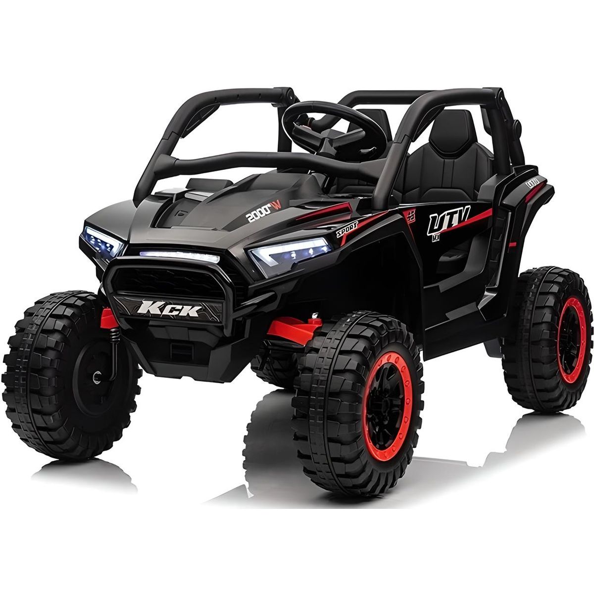 BEBESUNITA - Carro Moto Electrico 24V Niño Ctrol Llanta Caucho 4x4 Negro