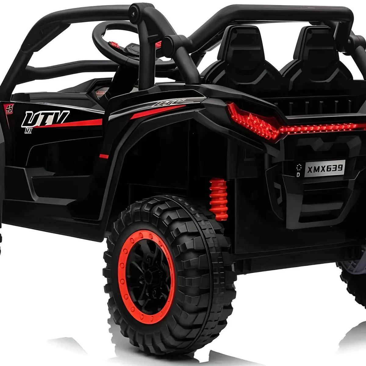 BEBESUNITA - Carro Moto Electrico 24V Niño Ctrol Llanta Caucho 4x4 Negro