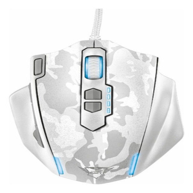 TRUST - Mouse Gamer Usb Trust Gxt155w Blanco Con Sistema De Pesas