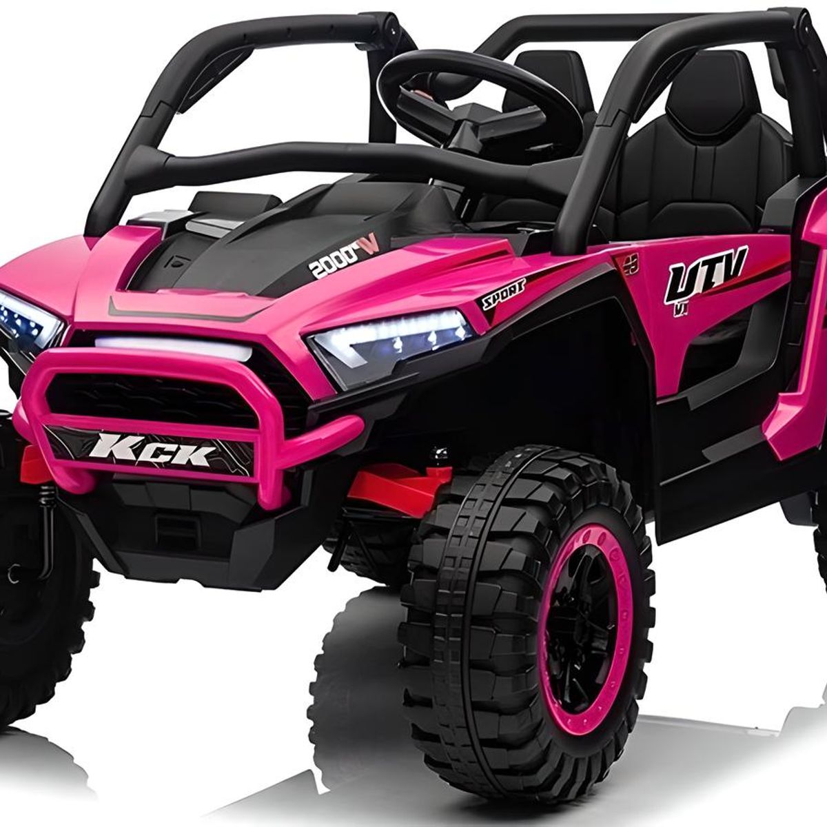 BEBESUNITA - Carro Moto Electrico 24V Niño Ctrol Llanta Caucho 4x4 Fucsia