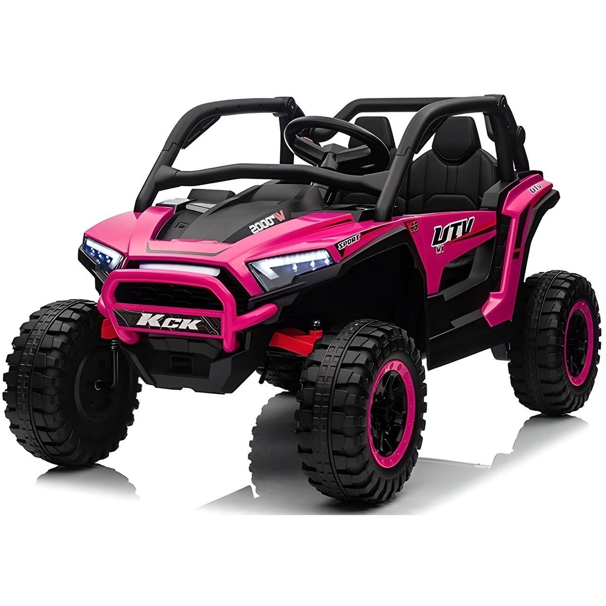 BEBESUNITA - Carro Moto Electrico 24V Niño Ctrol Llanta Caucho 4x4 Fucsia