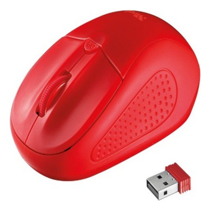 TRUST - Mouse Trust Primo Inalámbrico Usb Óptico Color Rojo