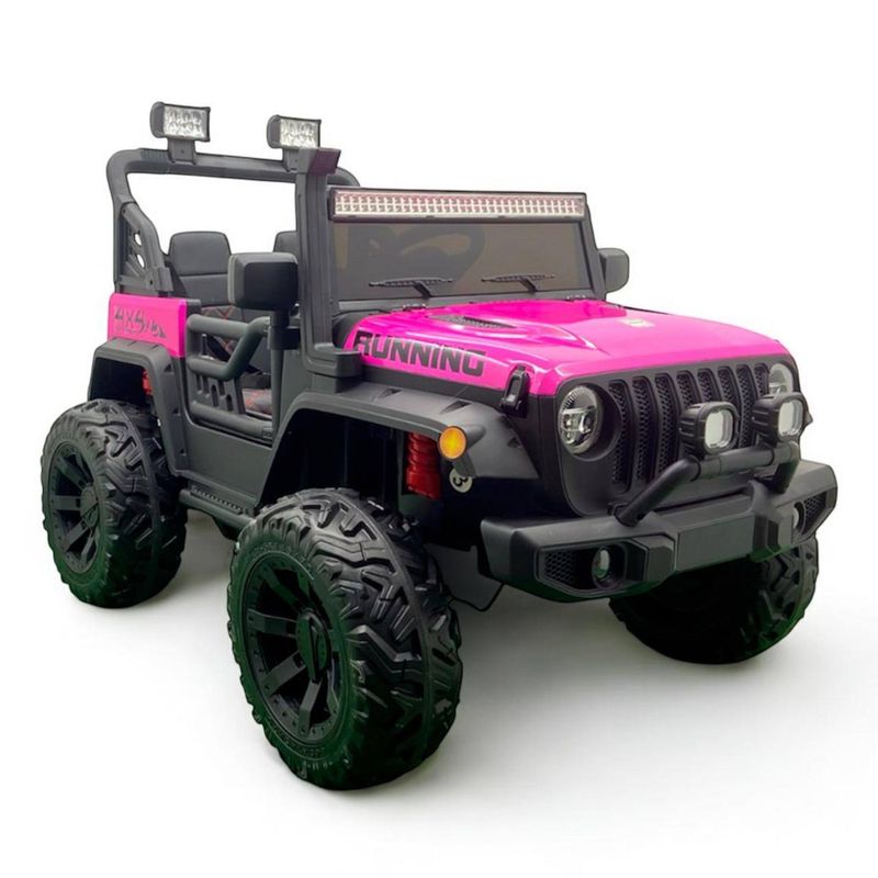 BEBESUNITA - CARRO ELÉCTRICO CON BARRA FRONTAL LED FT-980 ROSADO