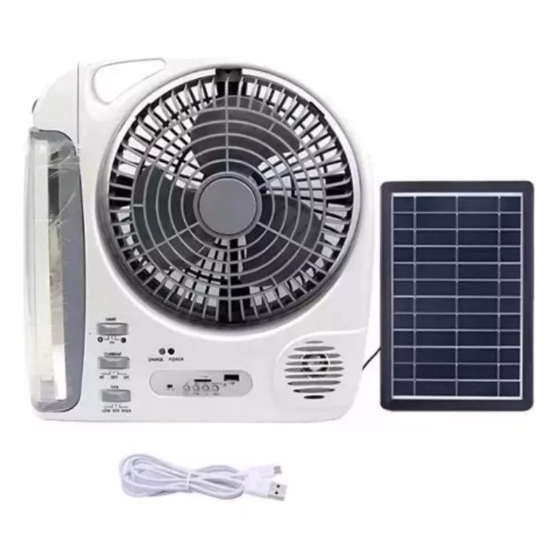 GENERICO - Ventilador Recargable 6 en 1 con Panel Solar