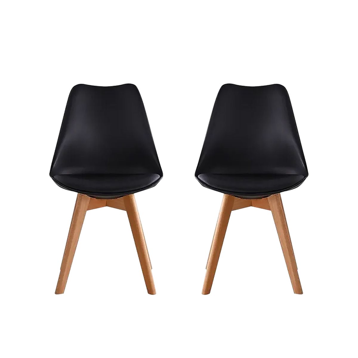 STAY ELIT - SET DE 2 SILLAS ACOJINADAS TIPO EAMES COLOR NEGRO