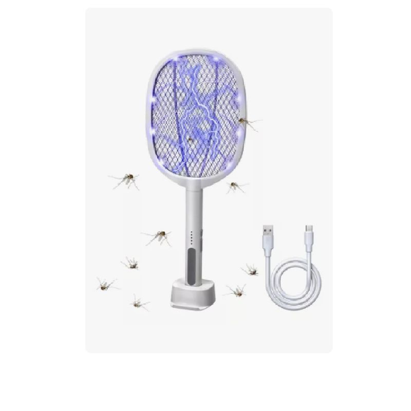 GENERICO - Raqueta Mata Mosquitos Led Con Base