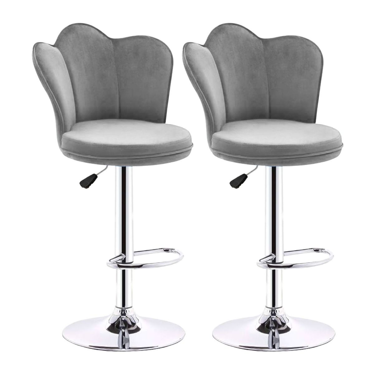 GENERICO - Set X2 Silla Bar Butaco Alta Giratoria Barra Cocina Refana Gris