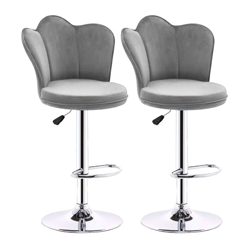 GENERICO - Set X2 Silla Bar Butaco Alta Giratoria Barra Cocina Refana Gris