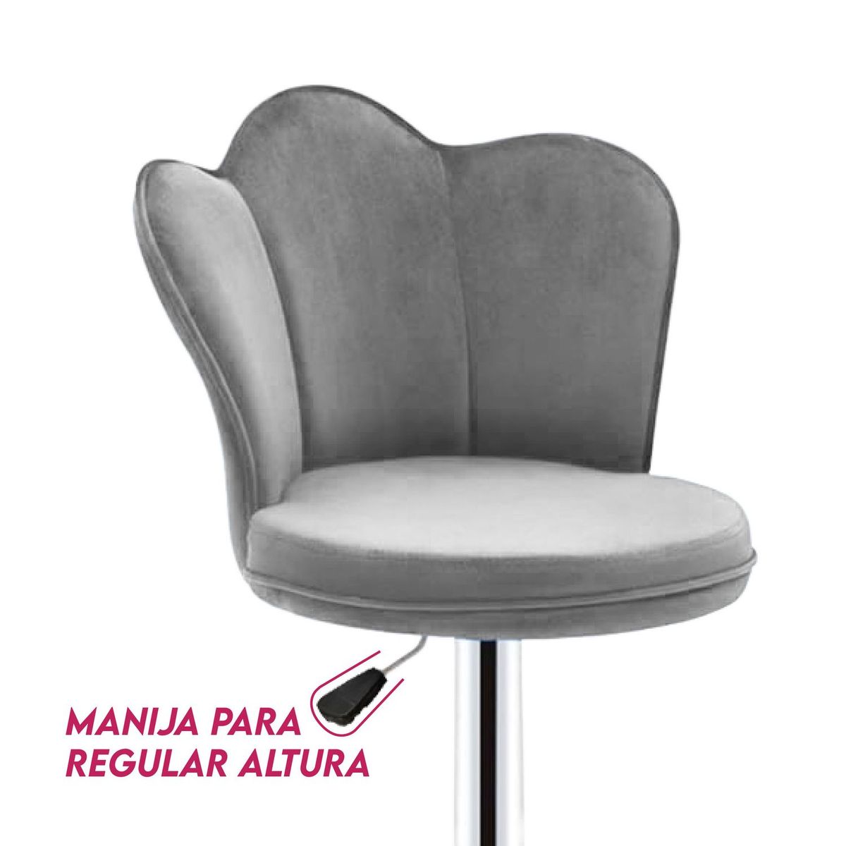 GENERICO - Set X2 Silla Bar Butaco Alta Giratoria Barra Cocina Refana Gris