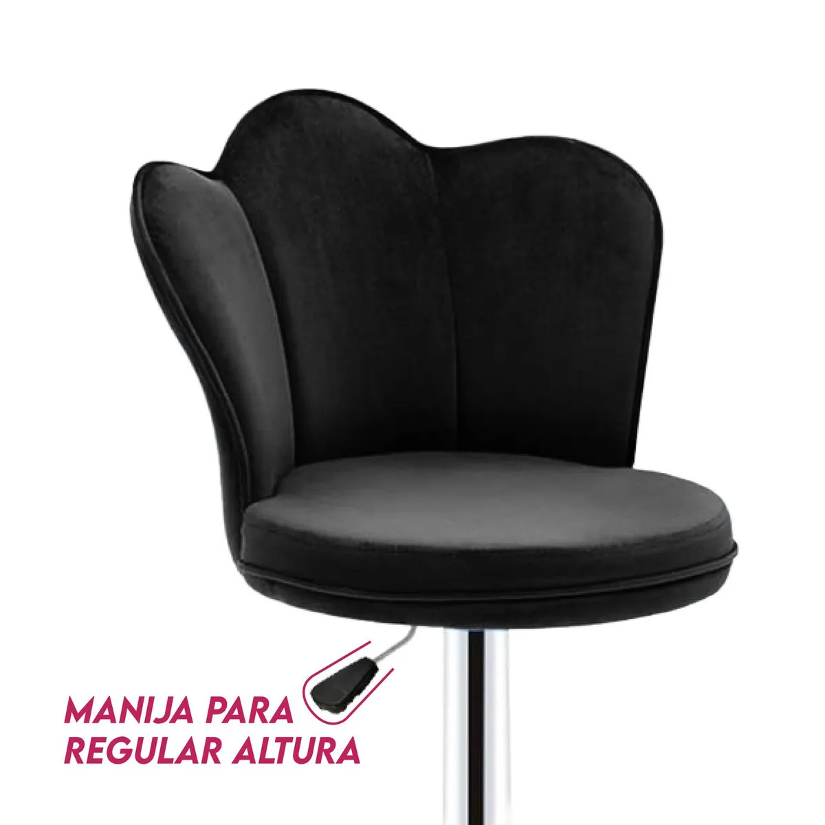 GENERICO - Set X2 Silla Bar Butaco Alta Giratoria Barra Cocina Refana Negro