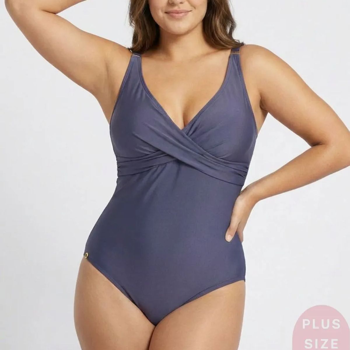 LILI PINK - Vestido de baño enterizo Plus Size en microfibra