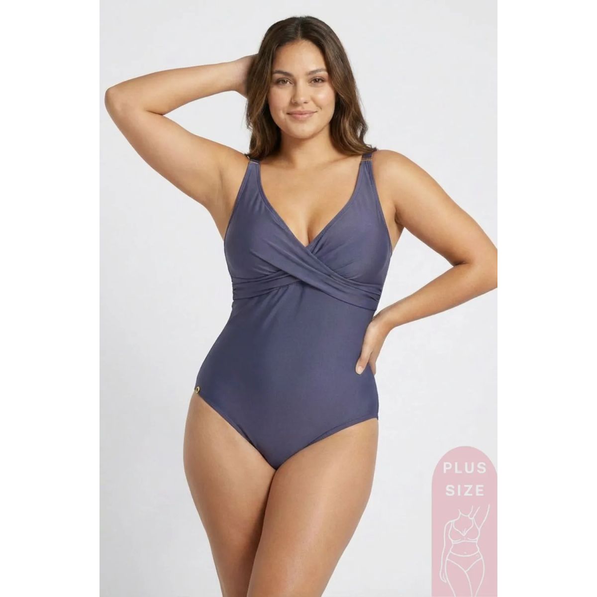 LILI PINK - Vestido de baño enterizo Plus Size en microfibra