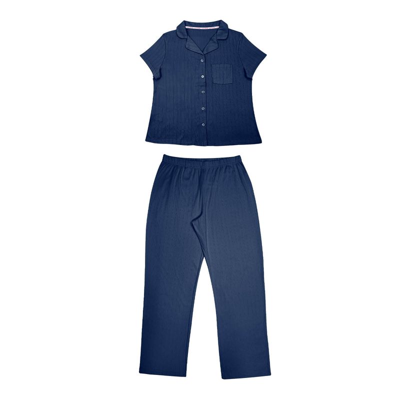 LILI PINK - Conjunto de pijama camisa con pantalón largo
