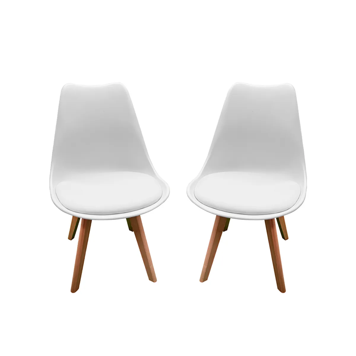 STAY ELIT - SET DE 2 SILLAS MINIMALISTAS ACOJINADAS TIPO EAMES COLOR BLANCO