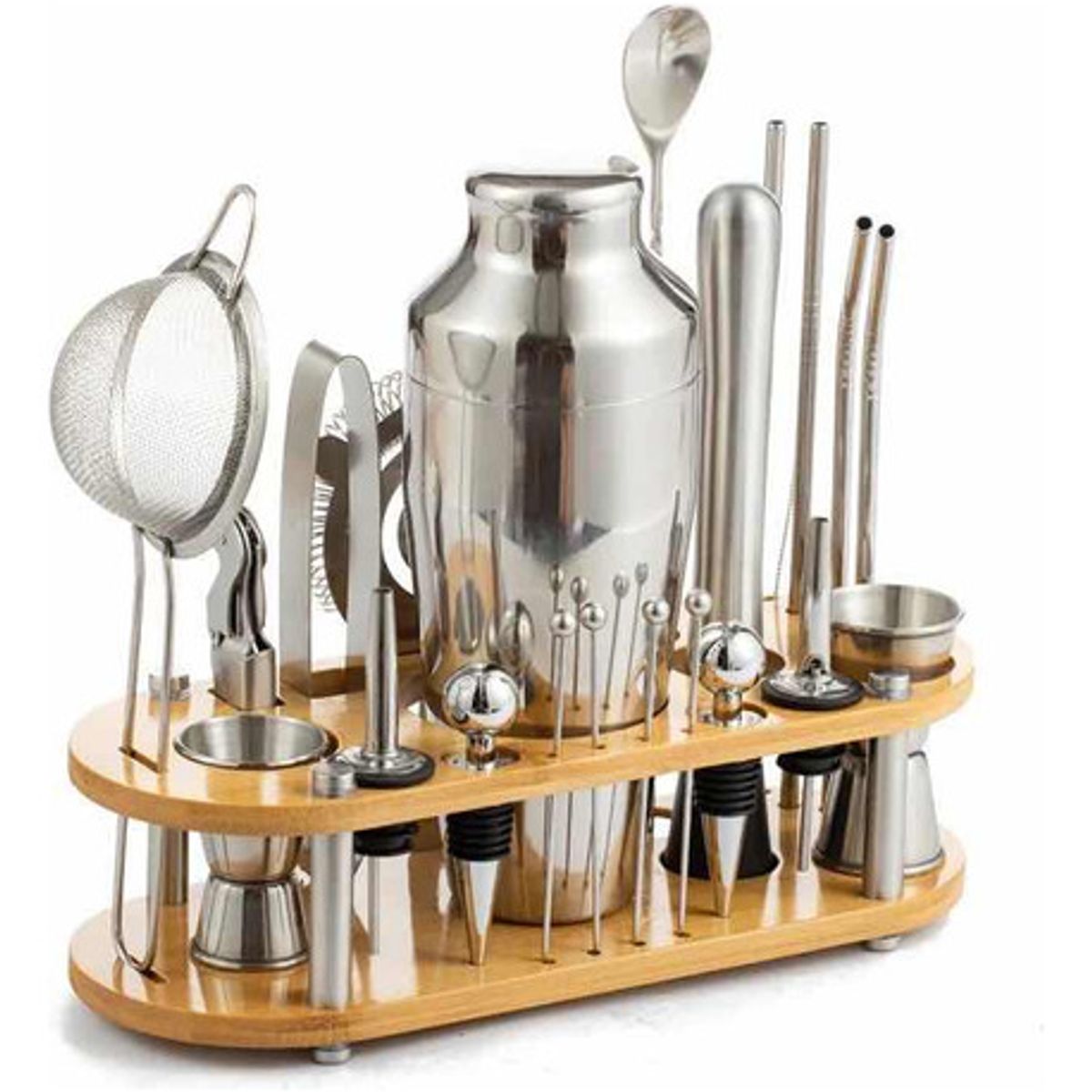 BARTENDING COLOMBIA - KIT DE COCTERELIA  PROFESIONAL EN ACERO INOXIDABLE PARA BARMAN