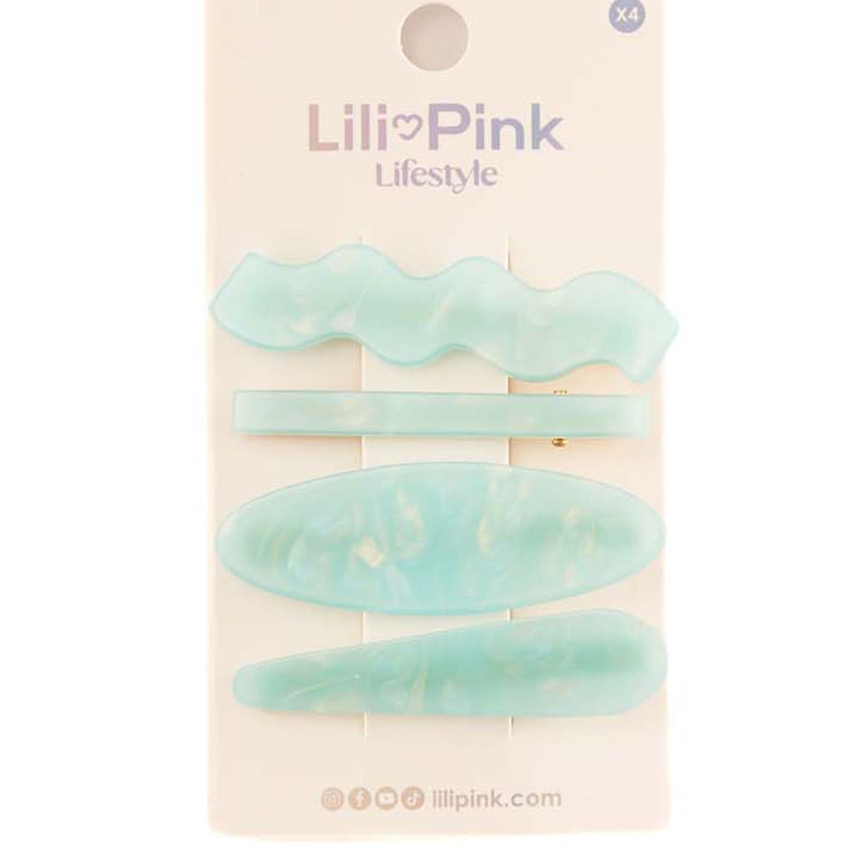 YOI - Set de hebillas tipo mármol x4 unidades