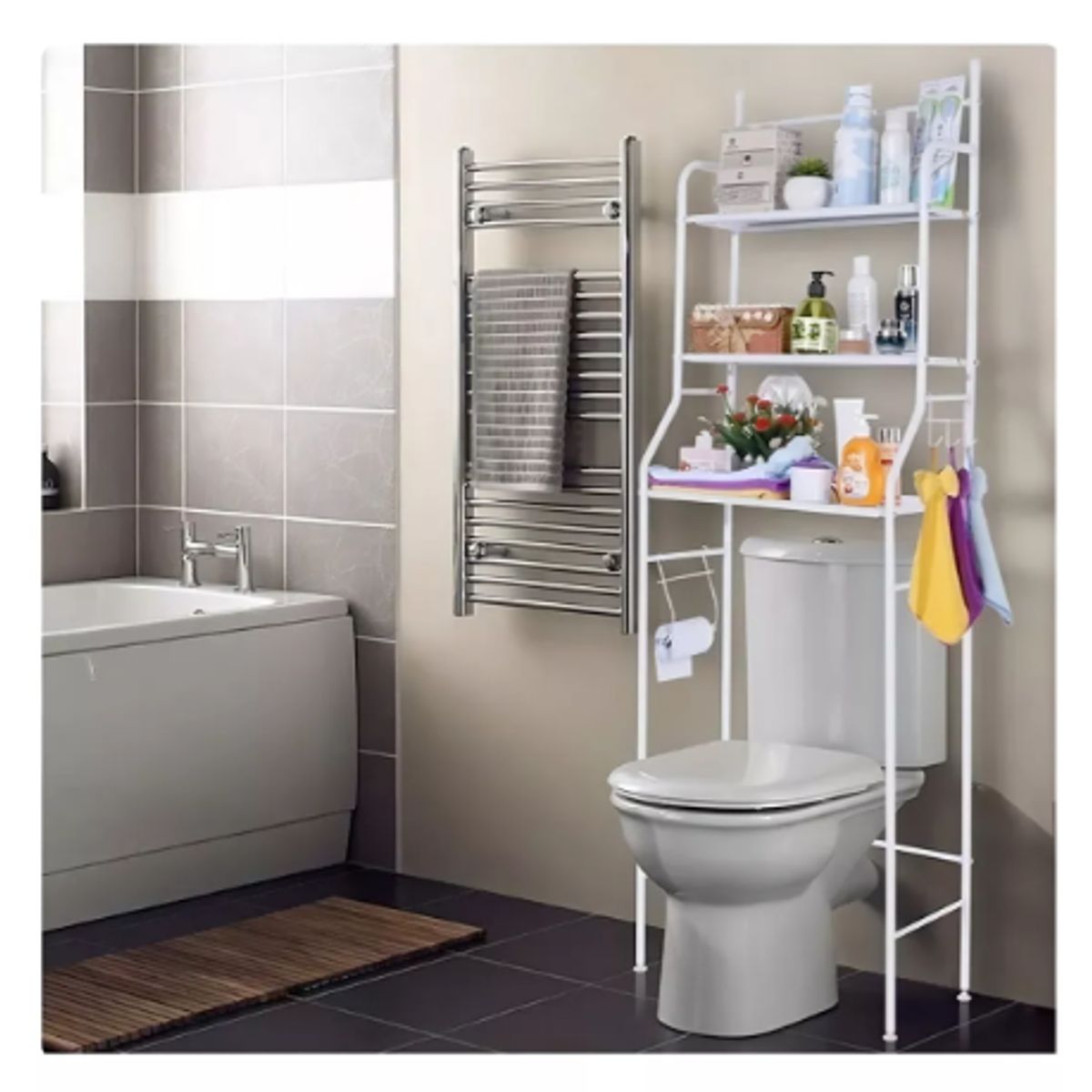 GENERICO - Estante De Baño Organizador Para Inodoro 3 Niveles