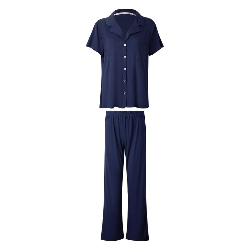LILI PINK - Conjunto de pijama camisa con pantalón largo