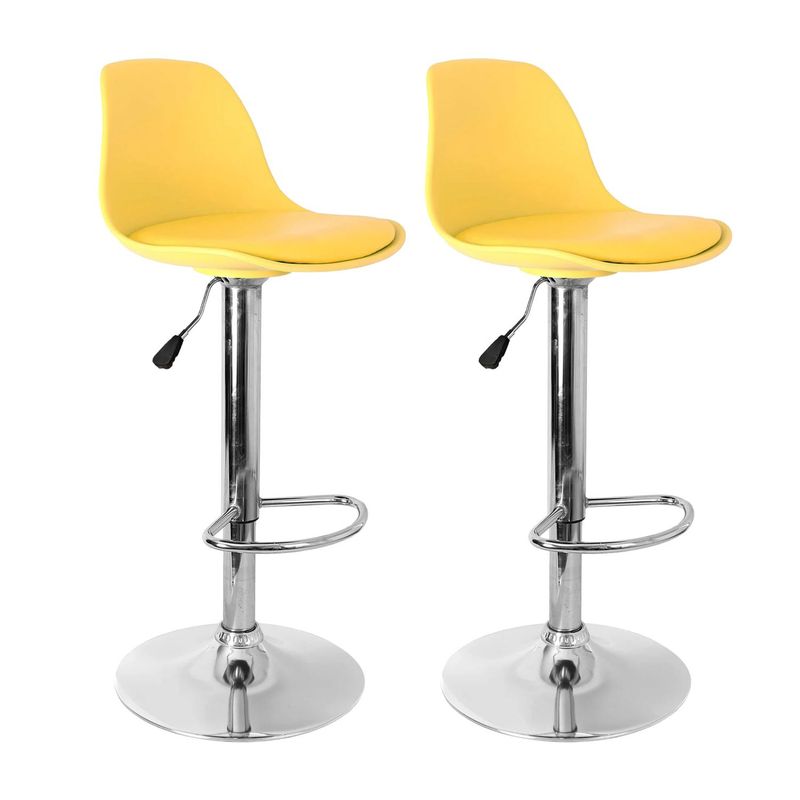 GENERICO - Set X2  Silla Bar Butaco Alta Giratoria Cocina Reforlando Amarillo