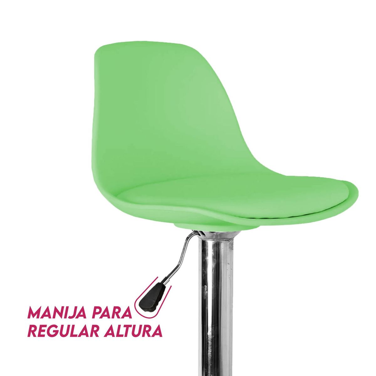GENERICO - Set X2  Silla Bar Butaco Alta Giratoria Cocina Reforlando Verde