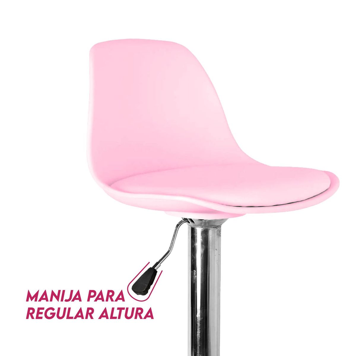 GENERICO - Set X2  Silla Bar Butaco Alta Giratoria Cocina Reforlando Rosa