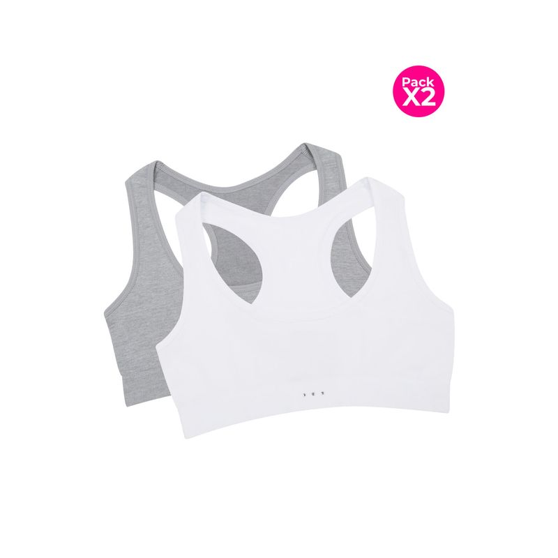 LILI PINK - Top para adolecentes seamless sin costuras paquete x2