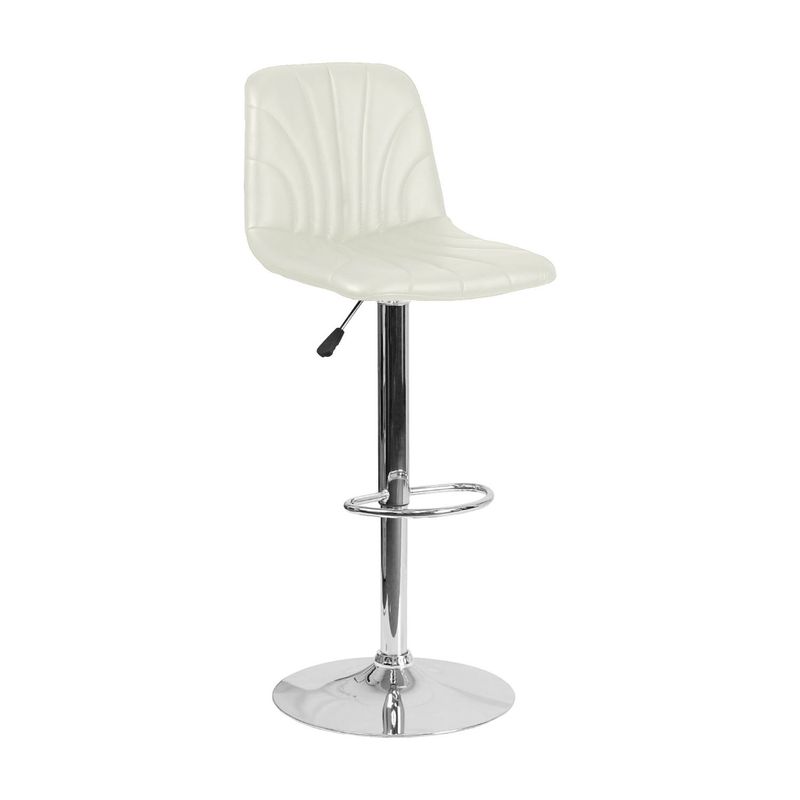 GENERICO - Silla Bar Butaco Alta Giratoria Pvc Barra Cocina Refmercedes Blanca Mercedes