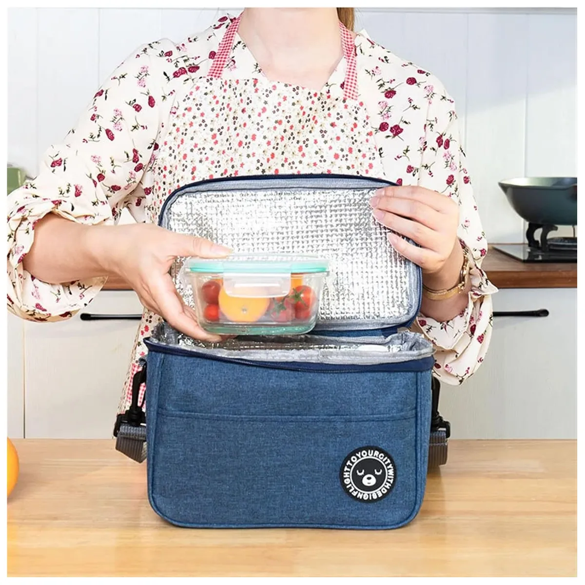 ONE PIXEL - Lonchera Térmica Bolsa Almuerzo Impermeable Azul