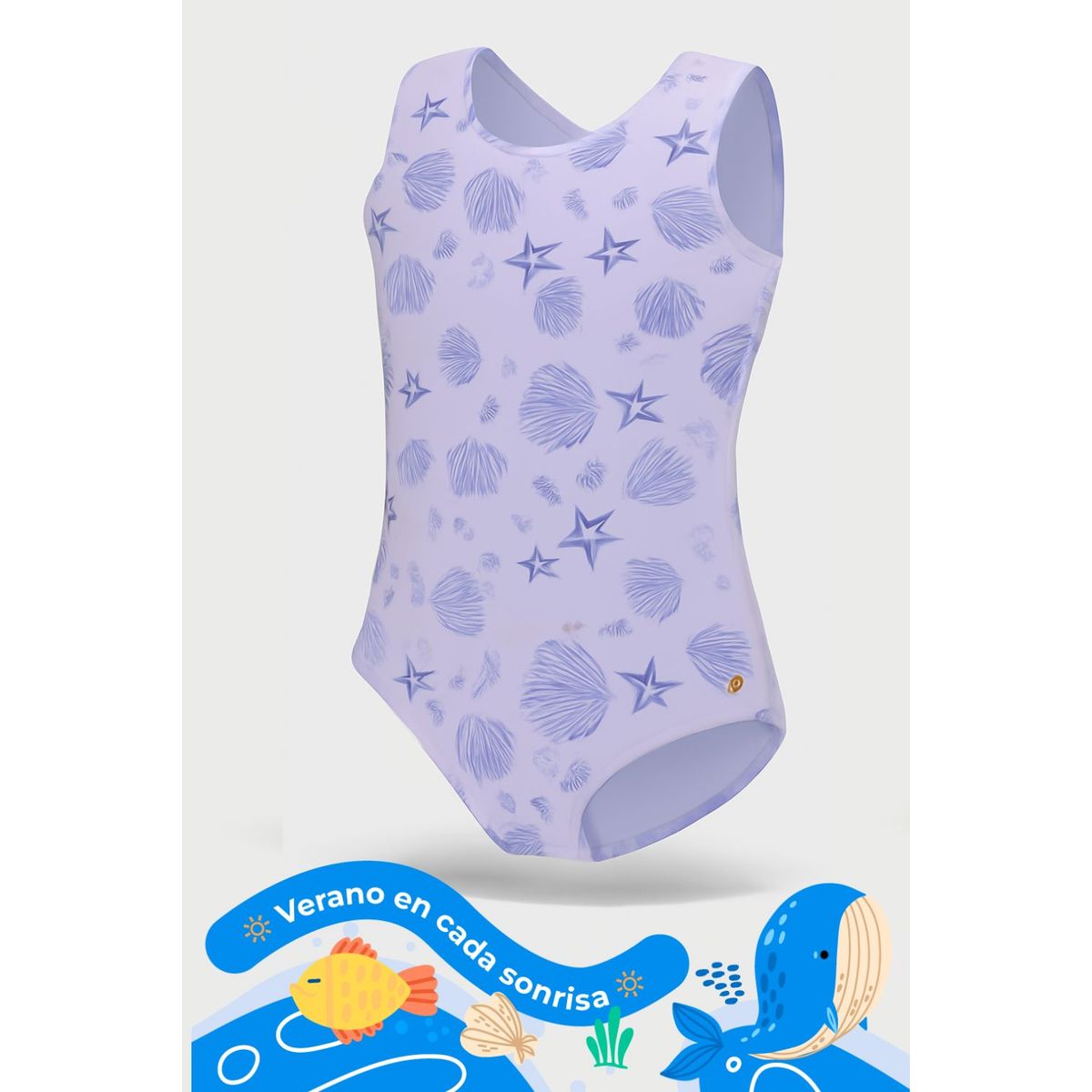 LILI PINK - Vestido de baño entero en microfibra para niña