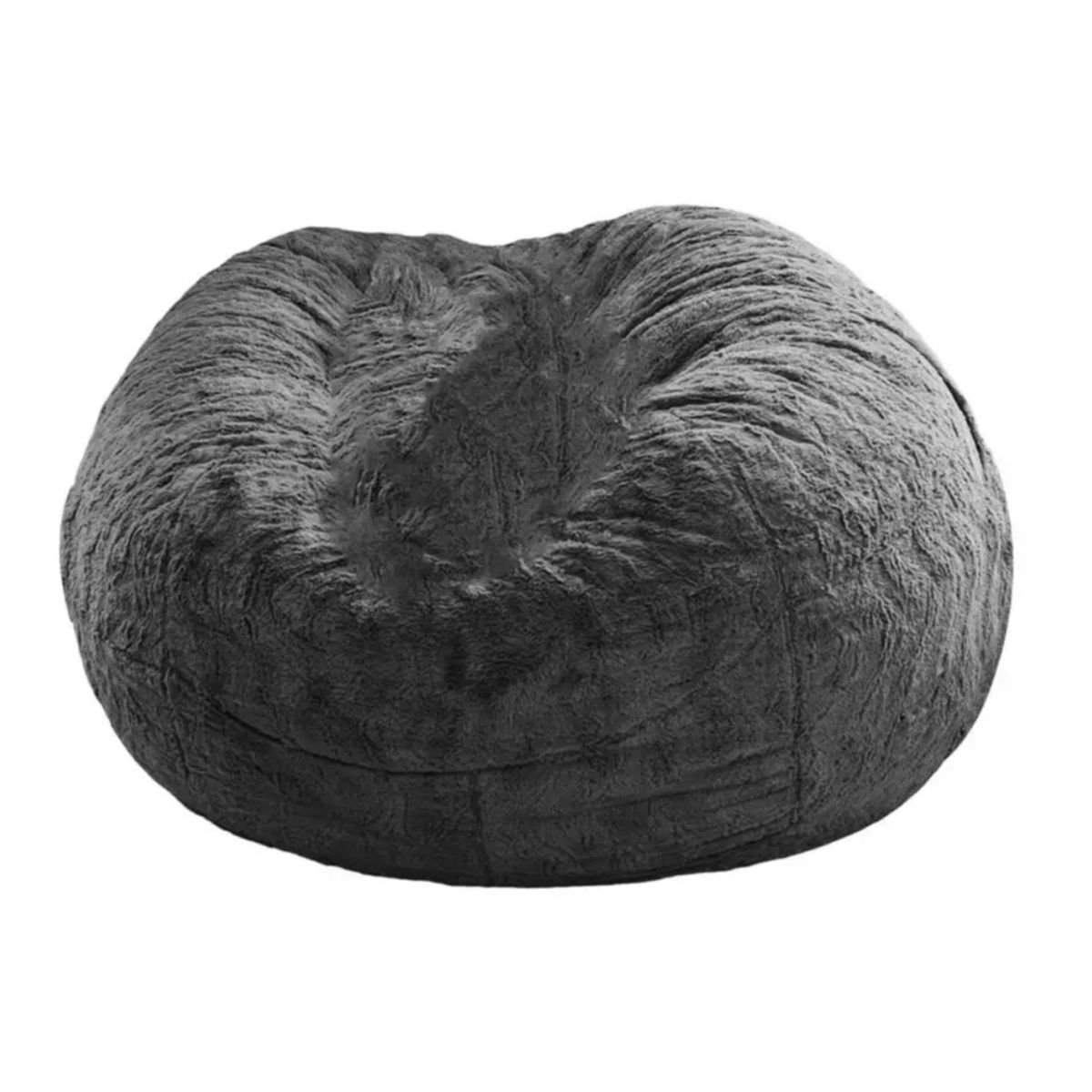 DORMIPUFF - Puff Redondo Gigante Tela Peluche Gris Silla Cojín Dormipuff