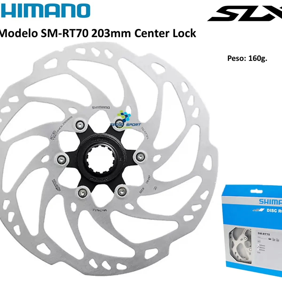 SHIMANO - Rotor Freno Disco Shimano Slx Rt70 203mm Center Lock